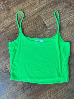bp Neon Green Ribbed Crop Tank Top Size Small